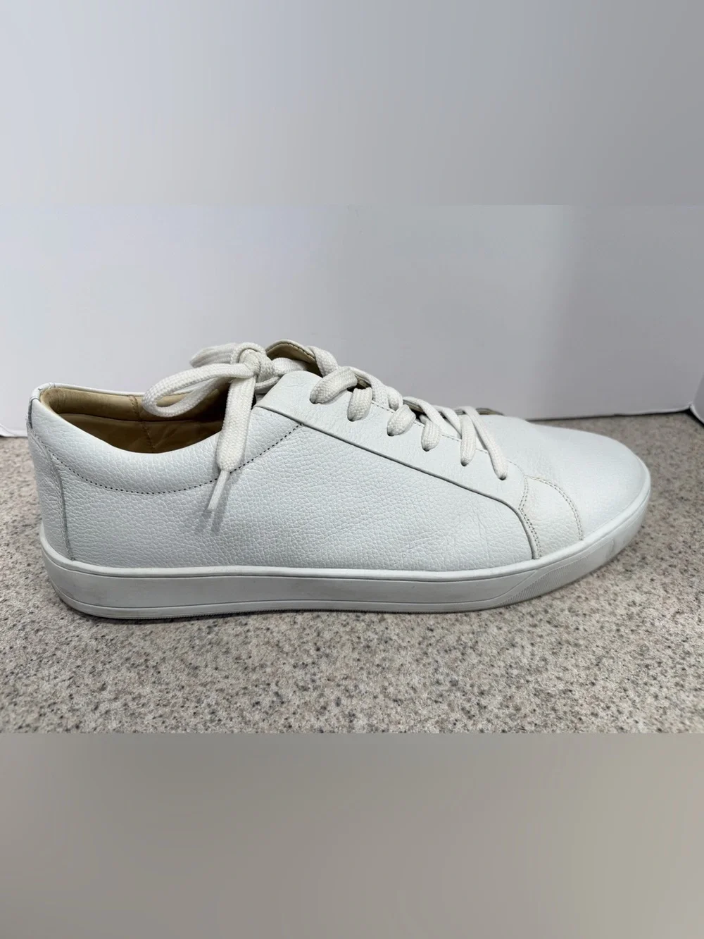 MERCANTI FIORENTINI White Leather Lace Up Sneakers - Men's Size 13M -White -5901